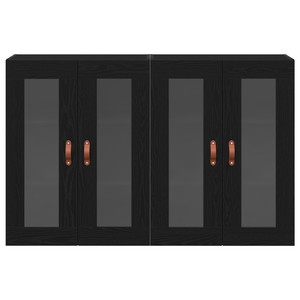 Armadi a muro 2 pezzi Rovere nero 69,5x34x90 cm Legno ingegnerizzato