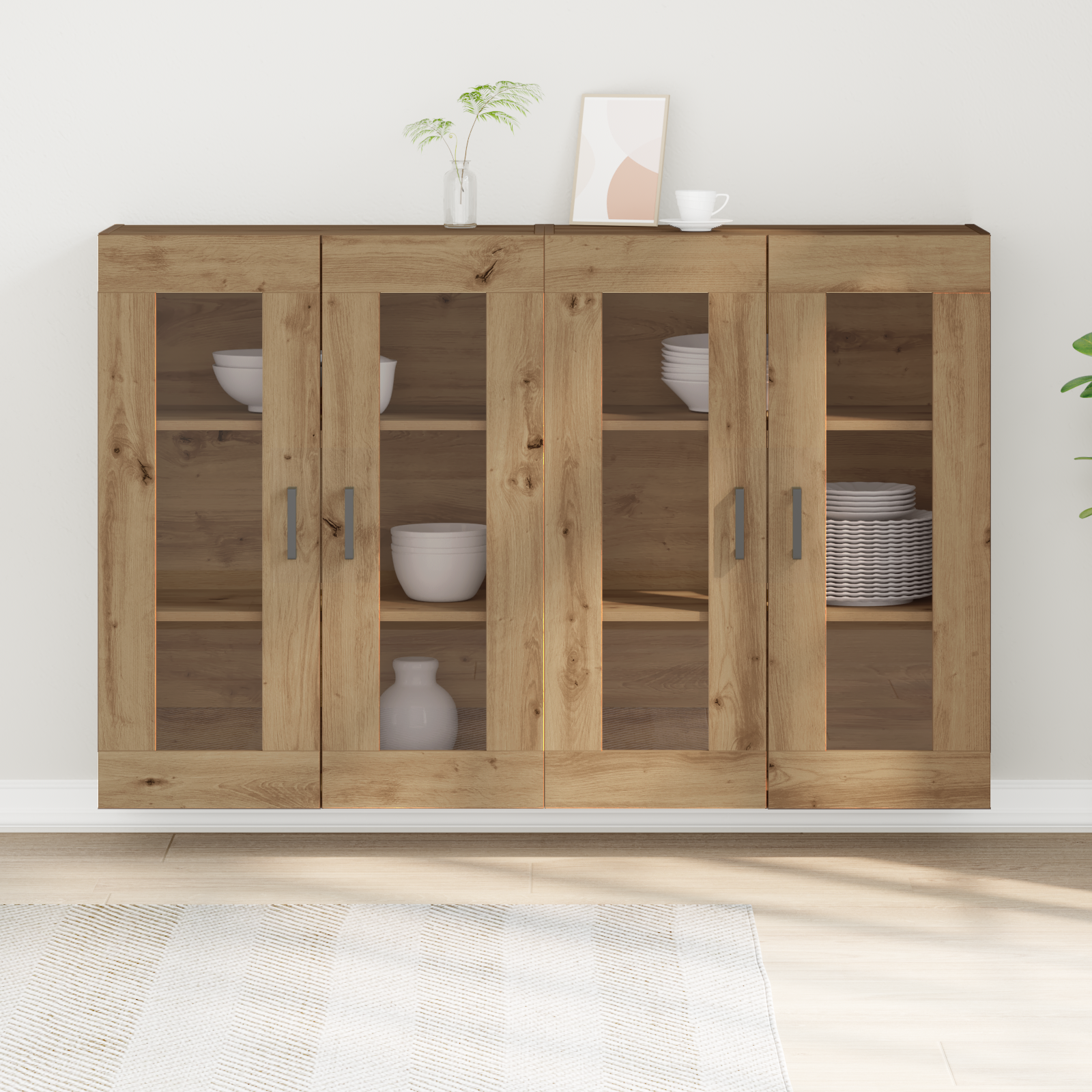 Armadi da muro 2 pezzi Rovere artigianale 69,5x34x90 cm Legno ingegnerizzato