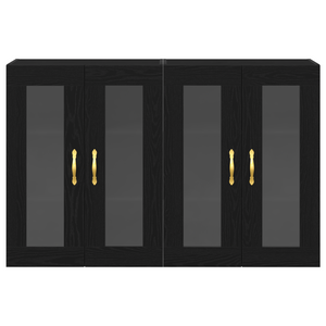 Armadi a Muro 2 pcs Rovere Nero 69,5x34x90 cm Legno Ingegnerizzato