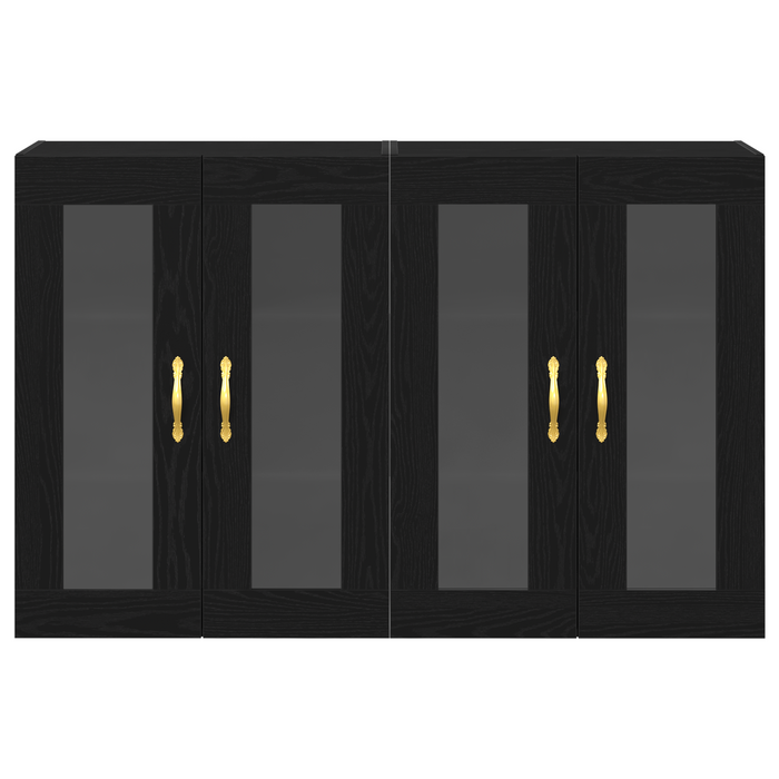 Armadi a Muro 2 pcs Rovere Nero 69,5x34x90 cm Legno Ingegnerizzato