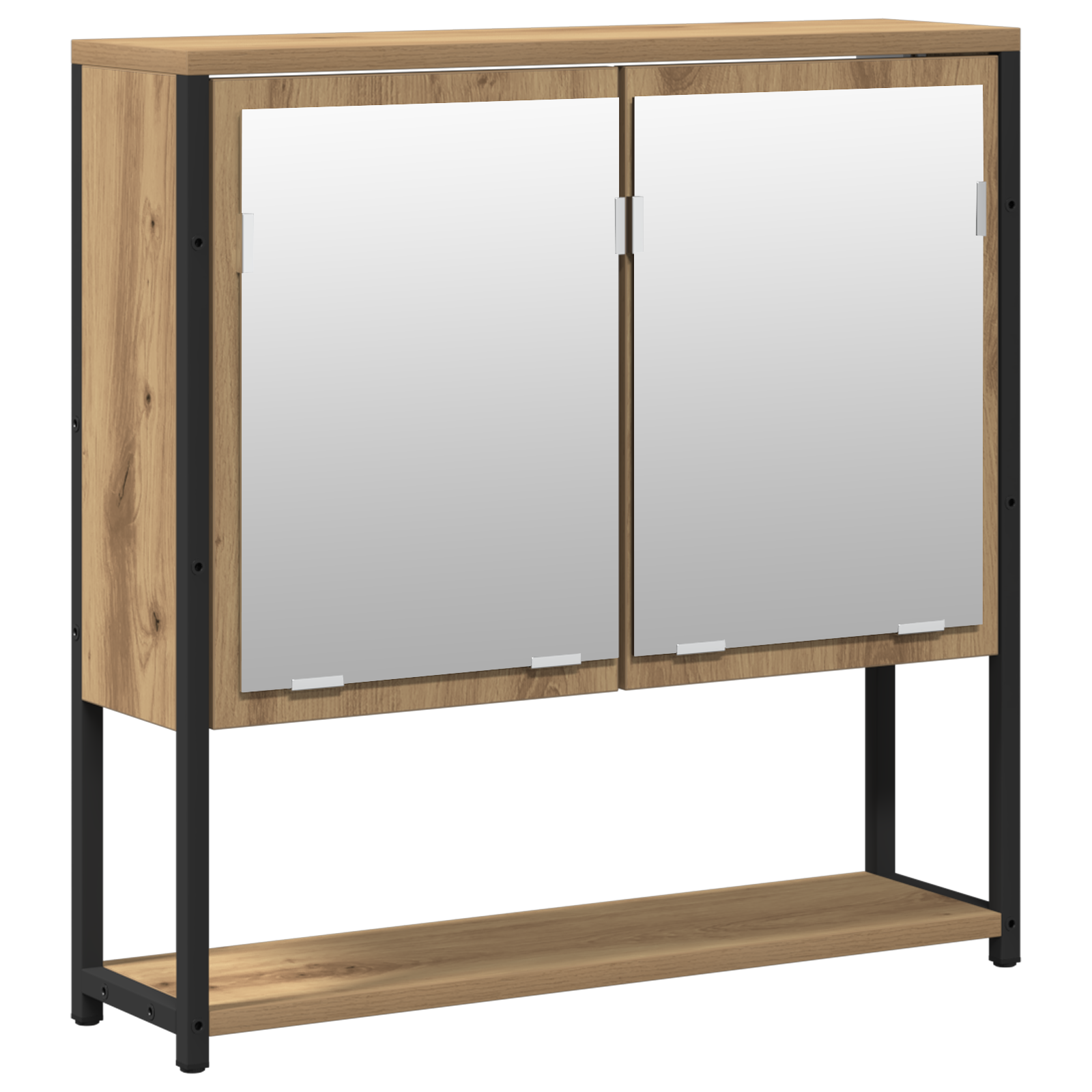 Set di mobili per bagno 2 pezzi in legno ingegnerizzato rovere artisan