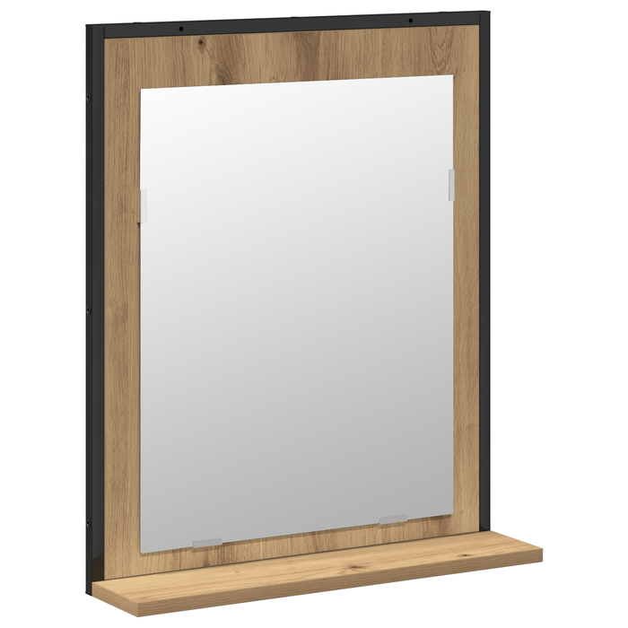 Set di mobile da bagno a 2 pezzi in legno ingegnerizzato rovere artisan