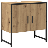 Set di mobile da bagno a 2 pezzi in legno ingegnerizzato rovere artisan