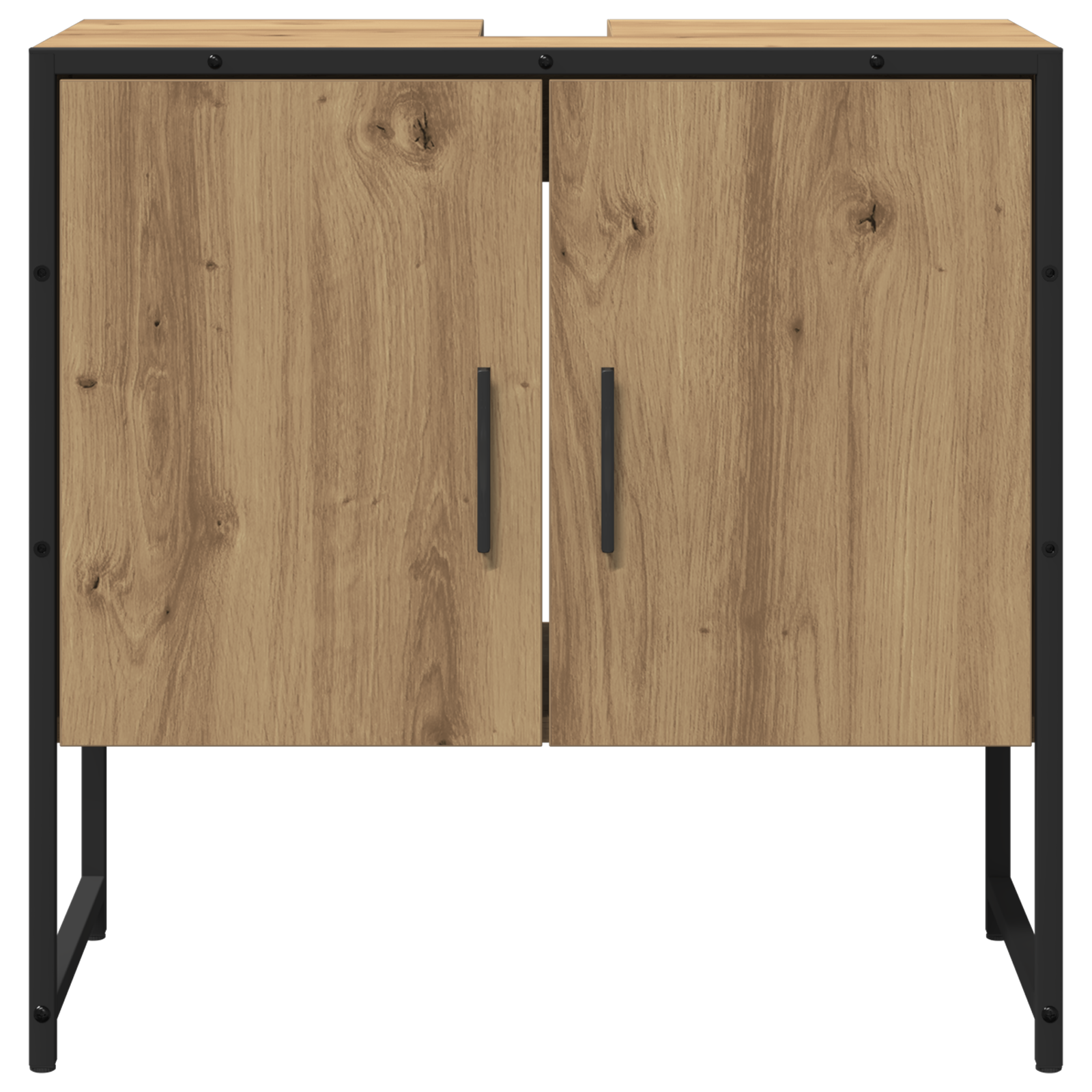 Set di mobile da bagno a 2 pezzi in legno ingegnerizzato rovere artisan