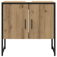 Set di mobile da bagno a 2 pezzi in legno ingegnerizzato rovere artisan