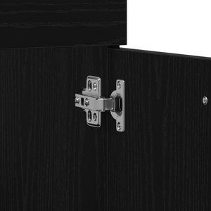 Set di Mobili da Bagno 3 Pezzi in Rovere Nero Legno Ingegnerizzato
