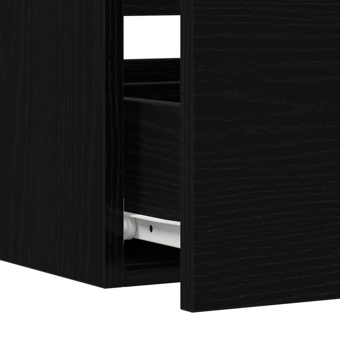 Set di Mobili da Bagno 3 Pezzi Rovere Nero