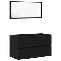 Set di Mobili da Bagno 3 Pezzi Rovere Nero