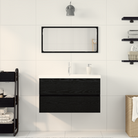 Set di Mobili da Bagno  Rovere Nero Legno ingegnerizzato