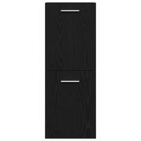 Set di Mobili da Bagno 4 Pezzi Rovere Nero Legno Ingegnerizzato