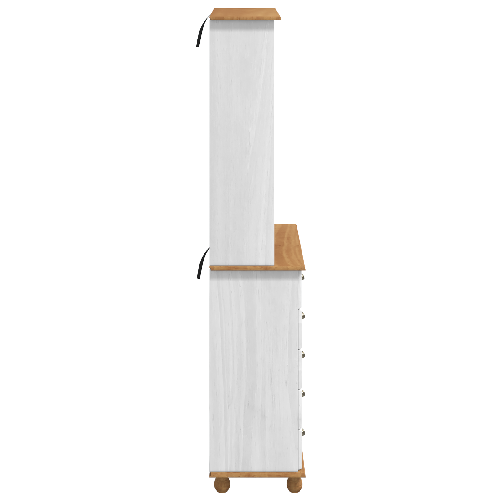 Vetrina  ASKIM Bianca 91x40x199.5 cm Legno Massello di Pino