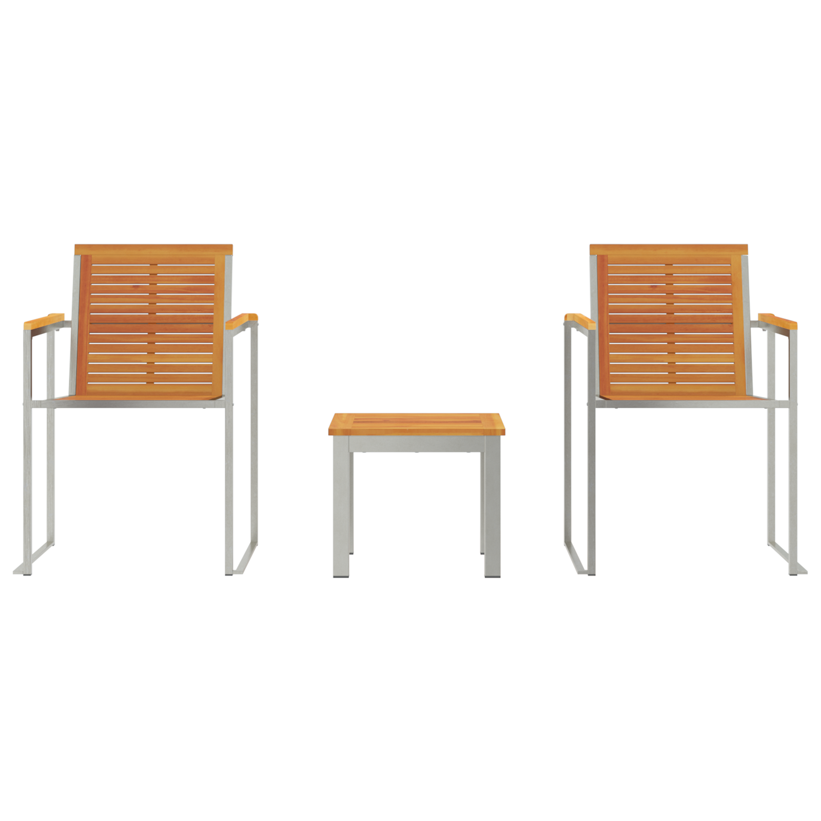 Lettino con Sedie da Giardino 3 pezzi in Legno Massello di Acacia