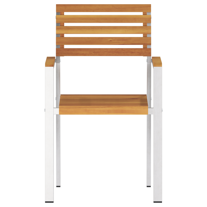 Sedie da Giardino Impilabili  6 pcs 54.5x56x89 cm Legno Massello di Acacia