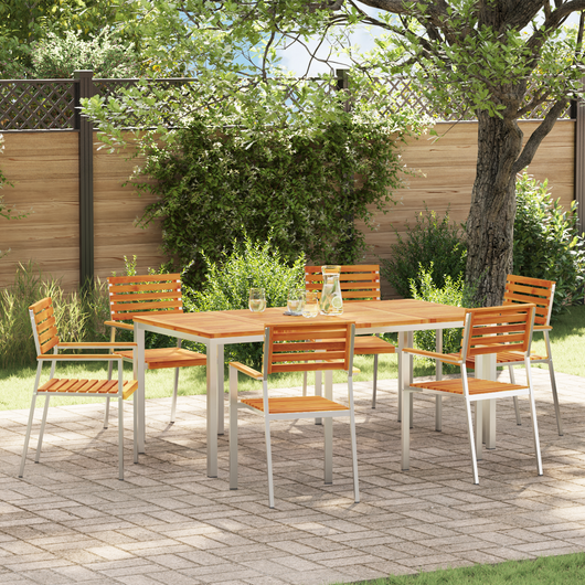 Sedie da Giardino Impilabili  6 pcs 54.5x56x89 cm Legno Massello di Acacia