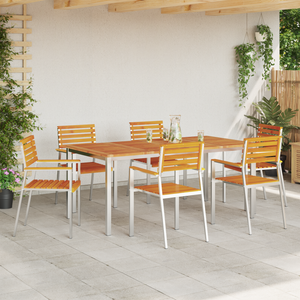 Sedie da Giardino Impilabili  6 pcs 54.5x56x89 cm Legno Massello di Acacia