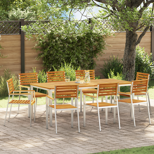 Set di Sedie da Giardino Impilabili  8 pz 54.5x56x89 cm Legno Massello di Acacia