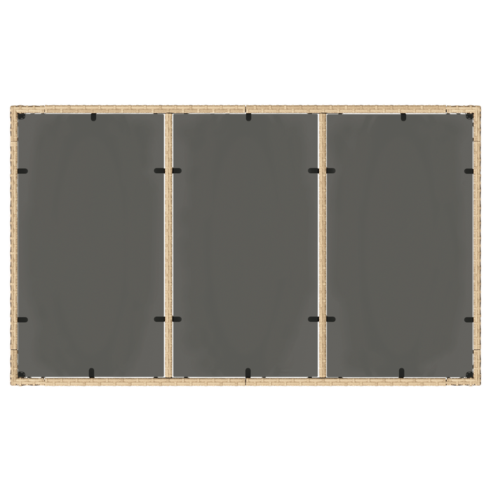 Set da pranzo da giardino 5 pezzi con cuscini beige in rattan sintetico