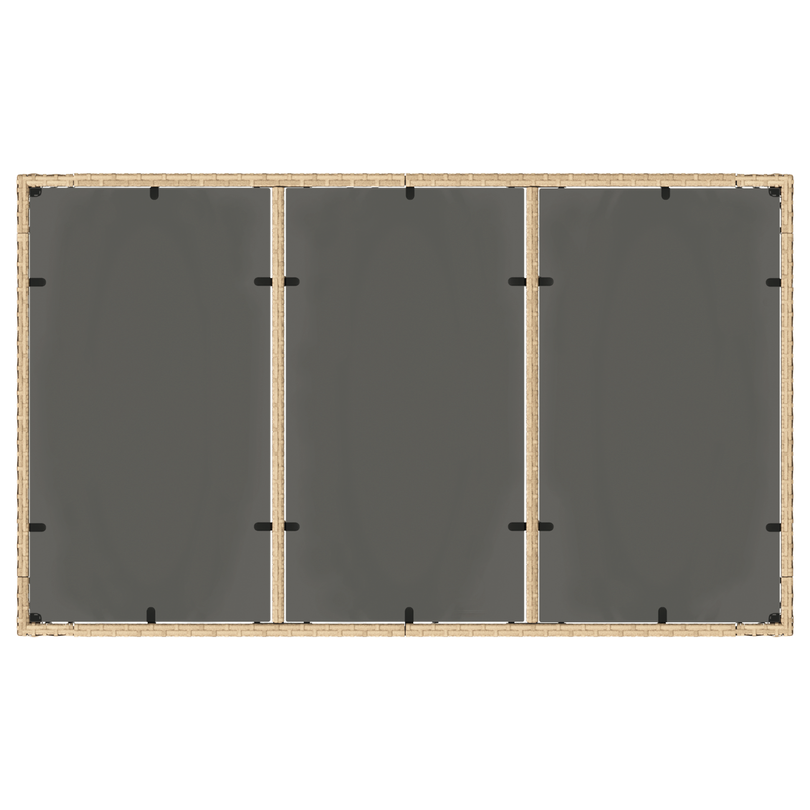 Set da pranzo per giardino 7 pezzi con cuscini in polirattan beige