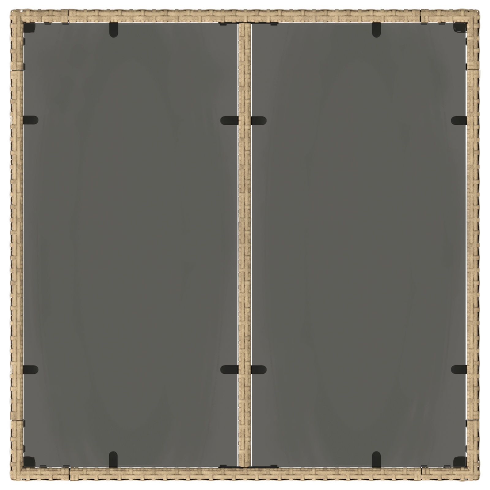 Set da pranzo da giardino 3 pezzi con cuscini in polyrattan beige