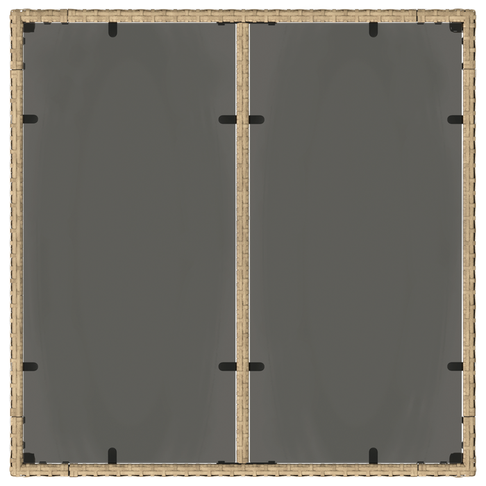 Set da pranzo da giardino 3 pezzi con cuscini in polyrattan beige