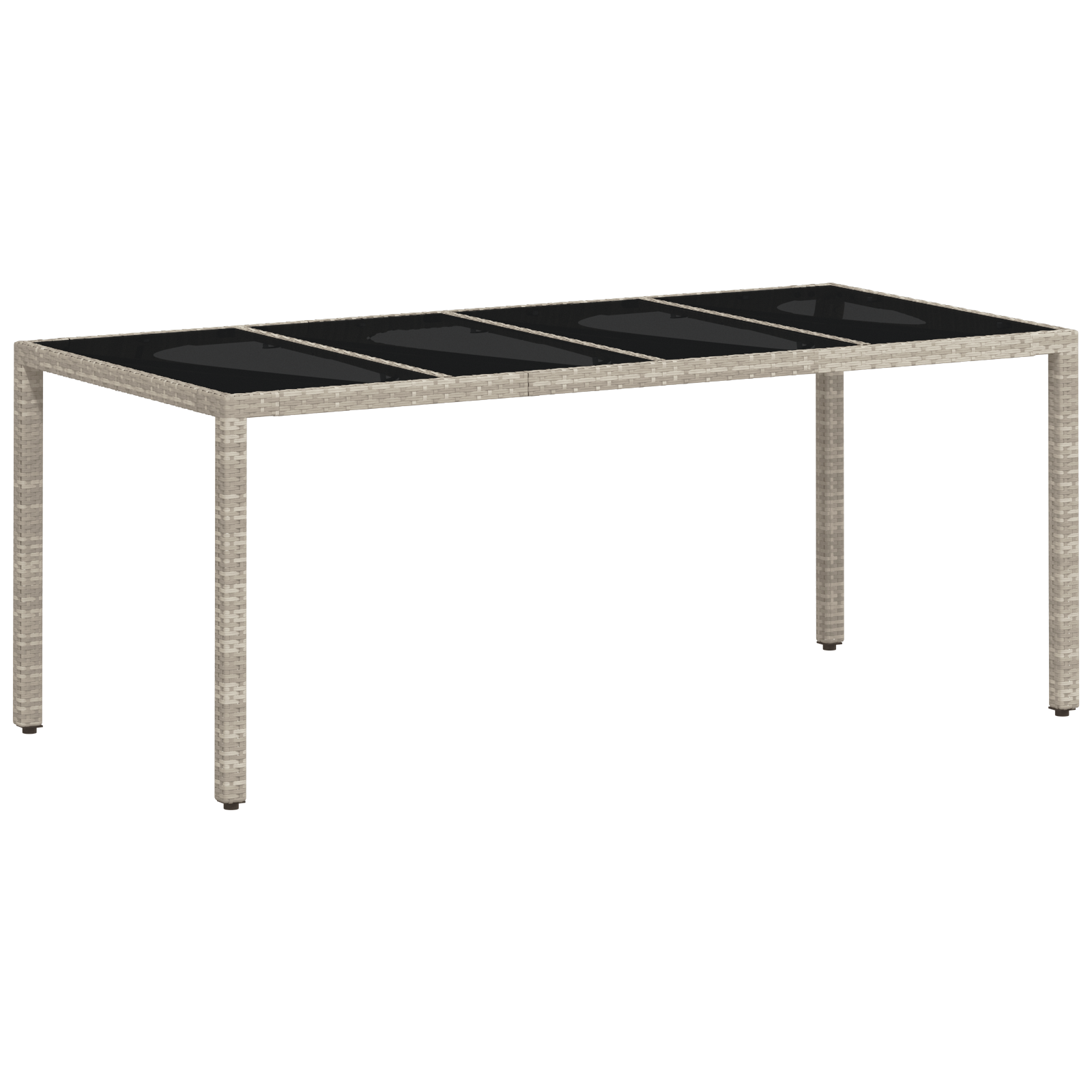 Set da Pranzo da Giardino in 9 Pezzi Grigio Chiaro in Polyrattan