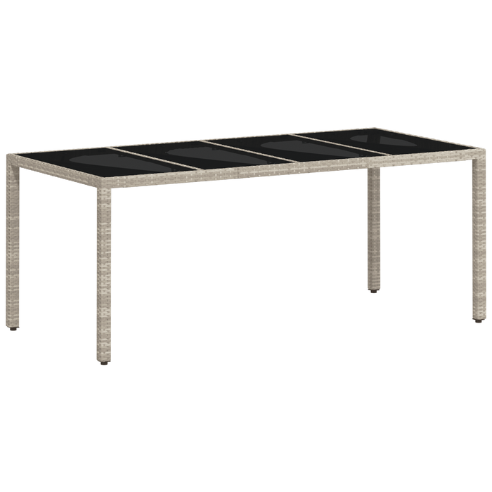 Set da Pranzo da Giardino in 9 Pezzi Grigio Chiaro in Polyrattan