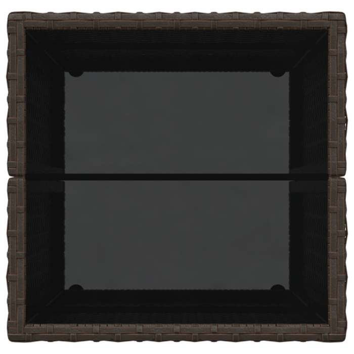 Set Bistro da Giardino a 3 Pezzi con Cuscini Marrone in Polyrattan