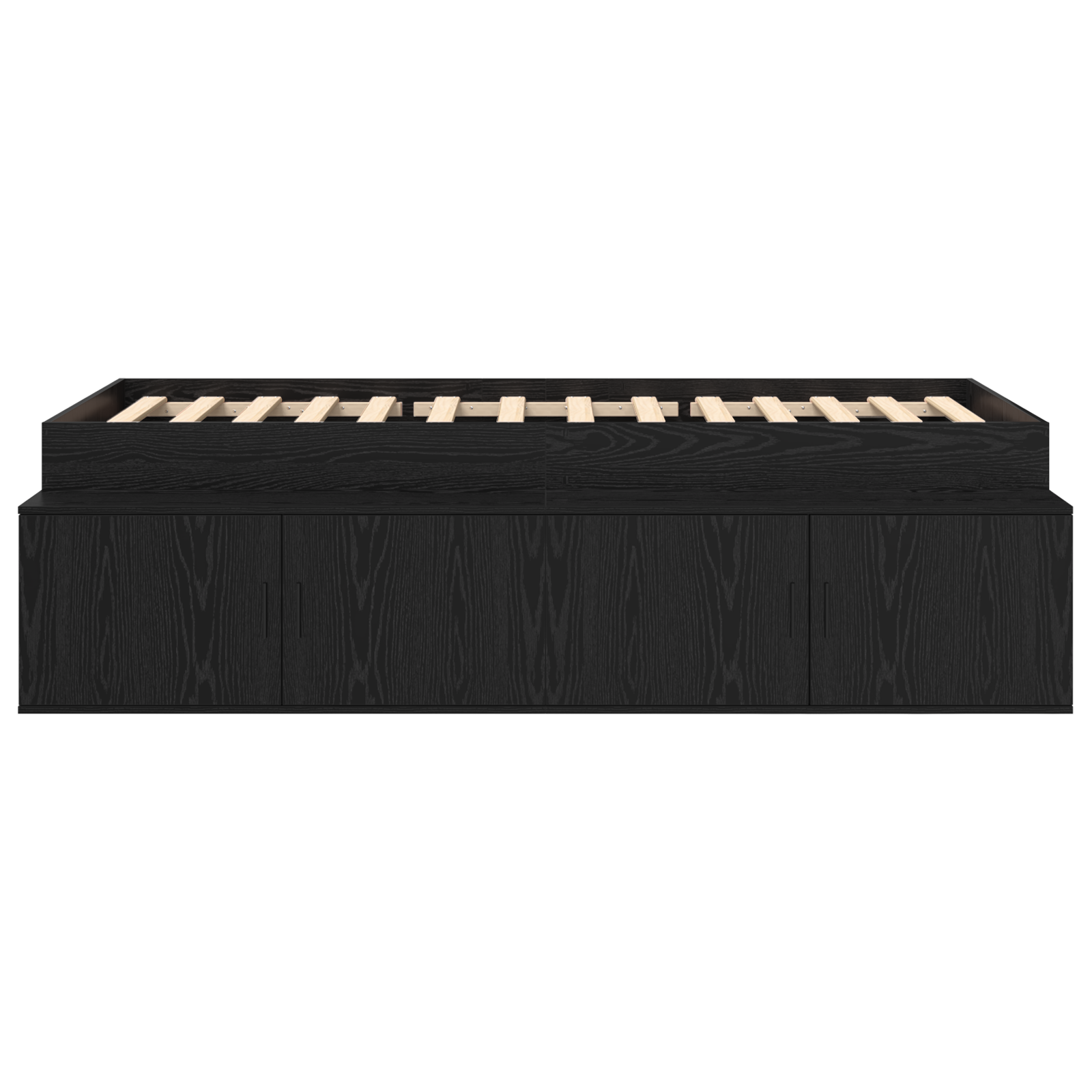 Struttura Letto Rovere Nero 90x200 cm