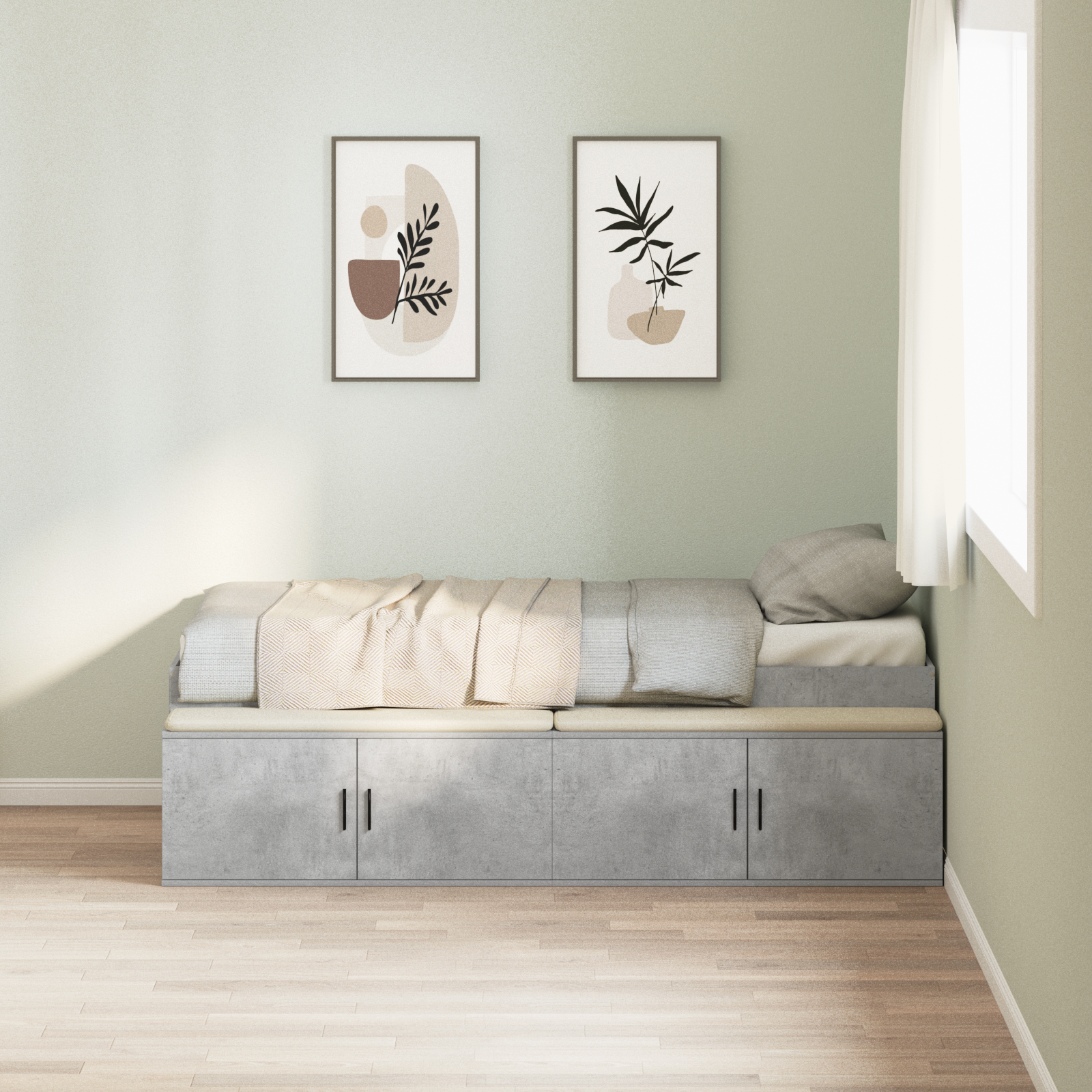 Rete letto Grigio cemento 75x190 cm