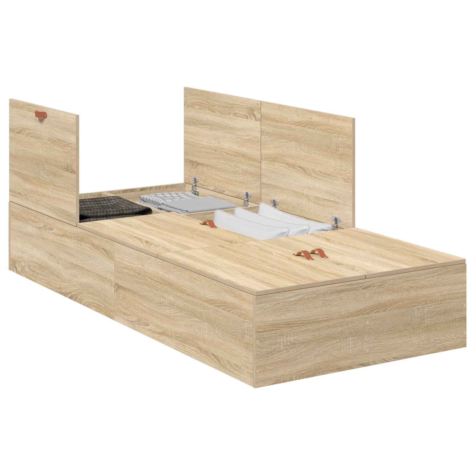 Struttura Letto con Contenitore  in Rovere Sonoma 90x200 cm