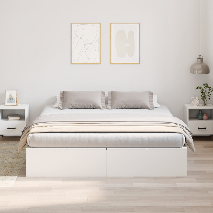 Struttura Letto con Contenitore Bianca 200x200 cm