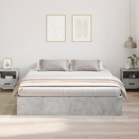 Struttura letto con contenitore grigio cemento 200x200 cm