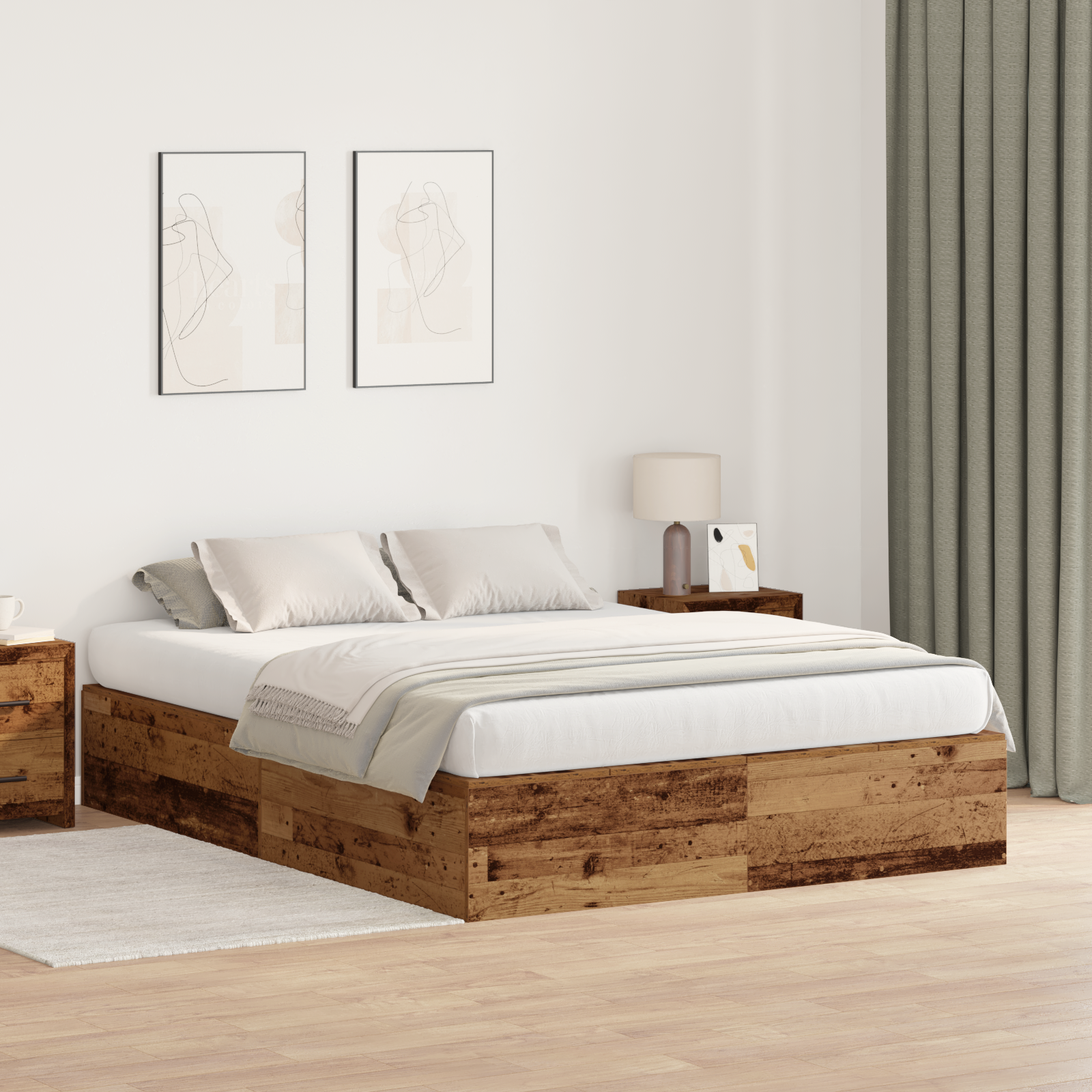 Struttura Letto Contenitore in Legno Vecchio 140x200 cm