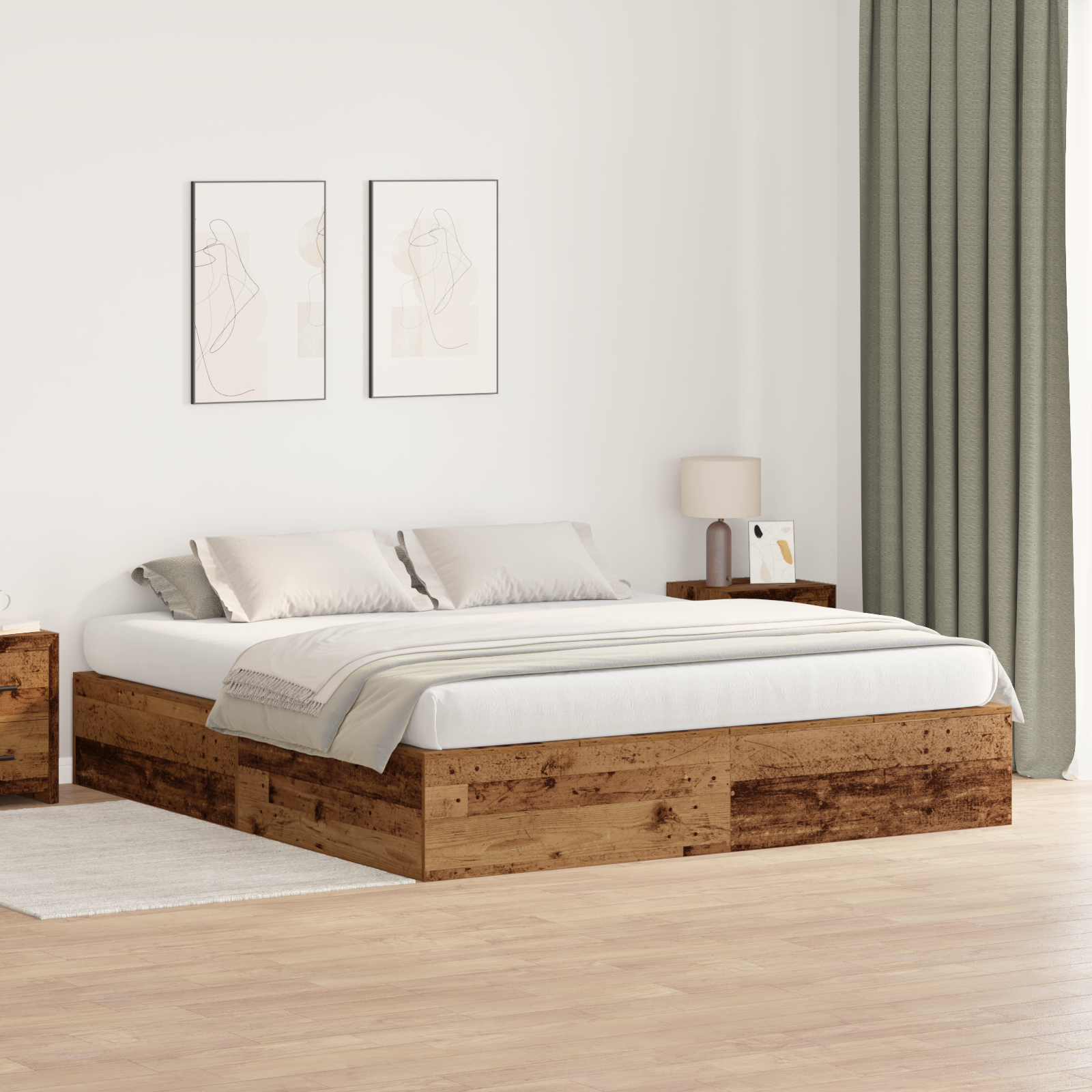 Struttura Letto in Legno Vecchio 180x200 cm in Legno Ingegnerizzato