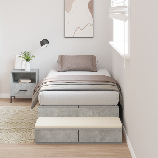 Struttura Letto con Contenitore Grigio cemento 90x200 cm