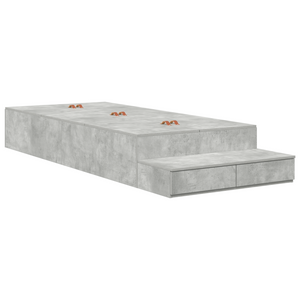 Struttura letto contenitore Grigio cemento 100x200 cm