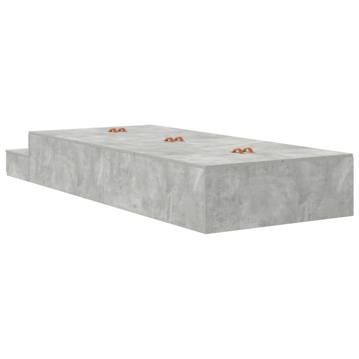 Struttura letto contenitore Grigio cemento 100x200 cm