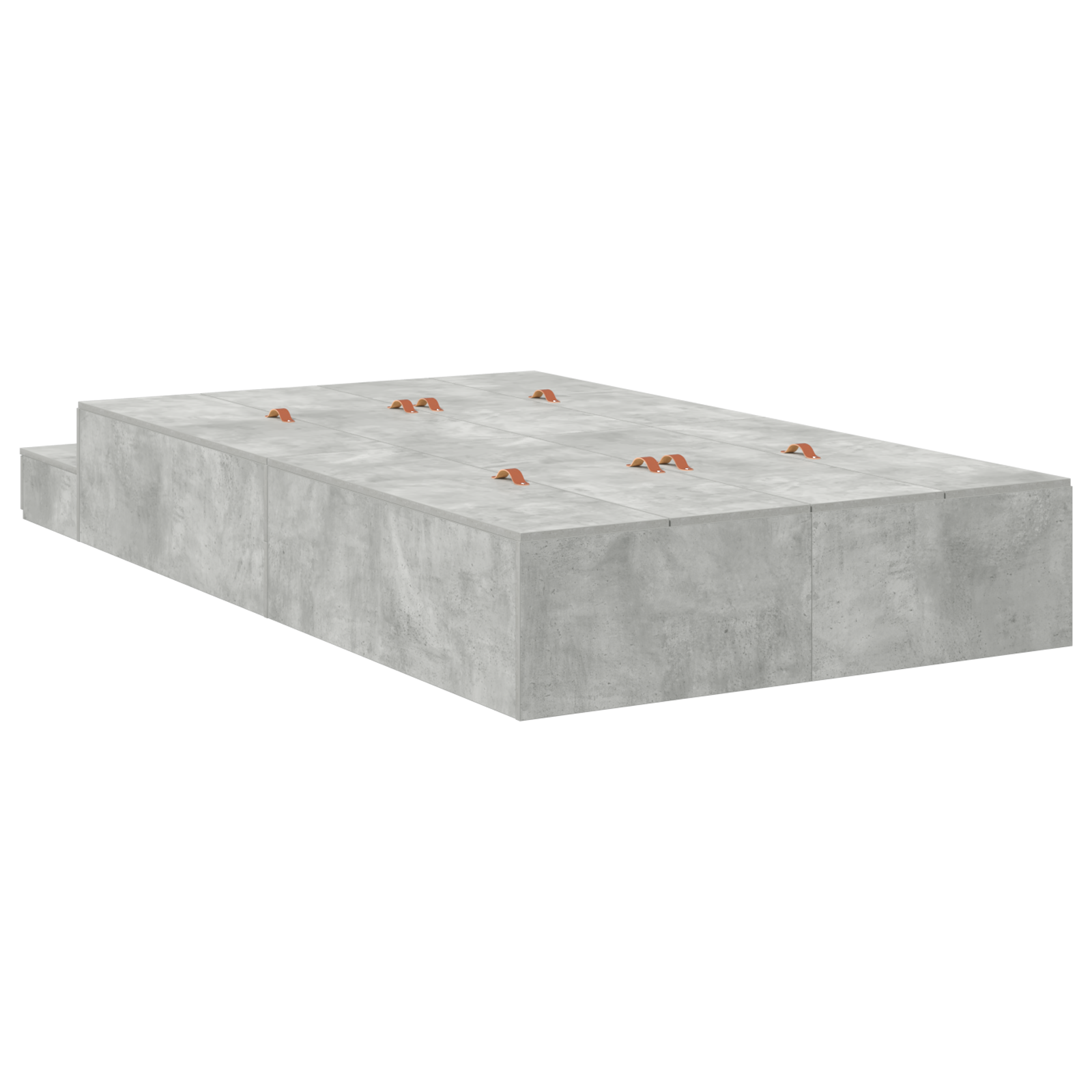 Struttura Letto Grigio cemento 120x200 cm