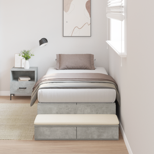 Struttura Letto con Contenitore Grigio Cemento 90x190 cm