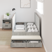 Struttura Letto con Contenitore Grigio Cemento 90x190 cm
