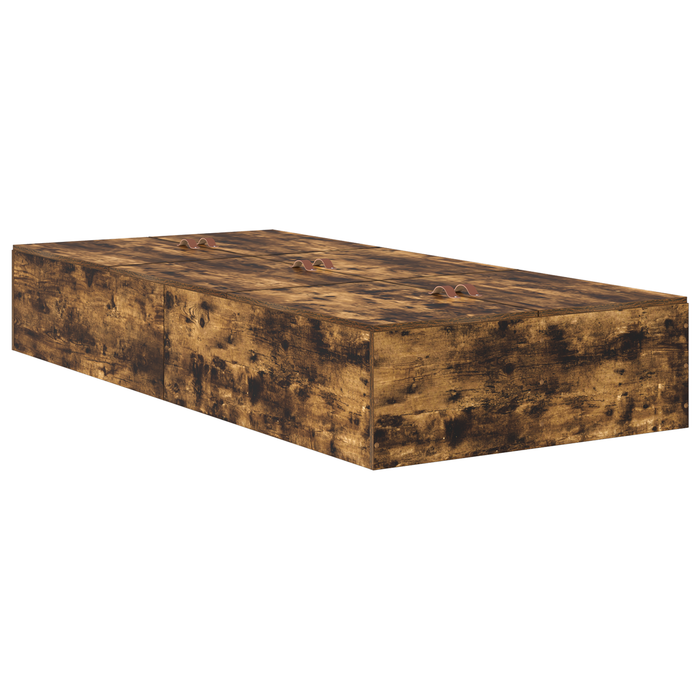 Struttura Letto con Contenitore in Rovere Affumicato 90x190 cm