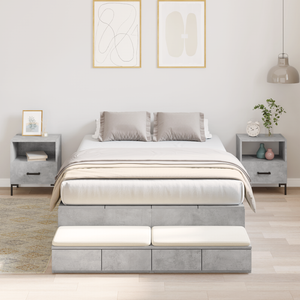 Struttura letto contenitore grigio cemento 120x190 cm