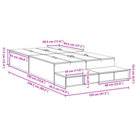 Struttura letto contenitore grigio cemento 120x190 cm