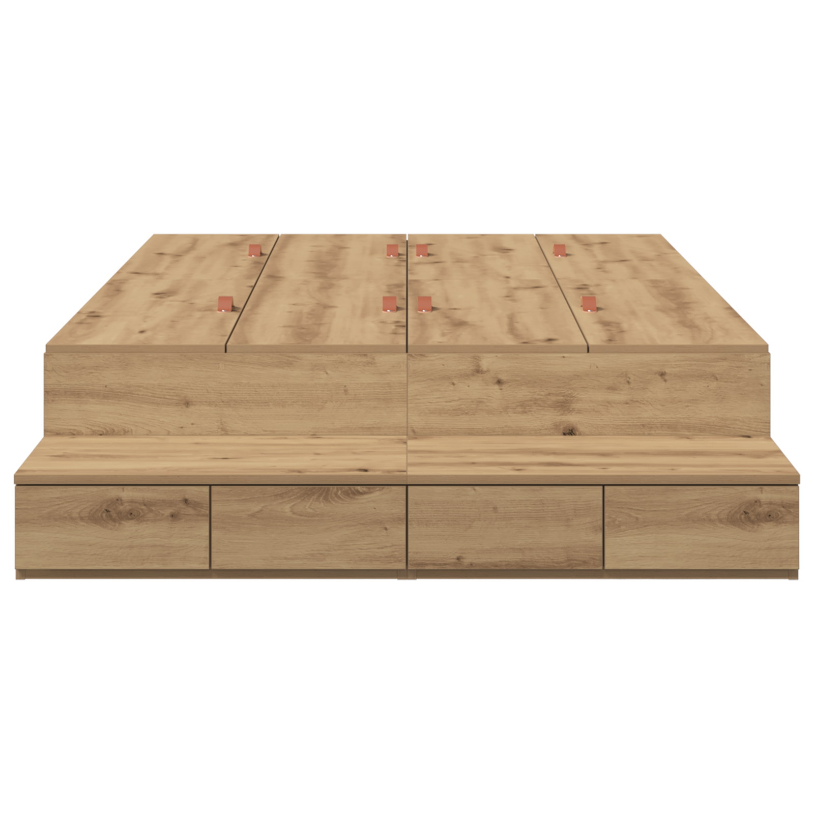 Struttura letto contenitore in quercia artigianale 120x190 cm