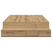 Struttura letto contenitore in quercia artigianale 120x190 cm