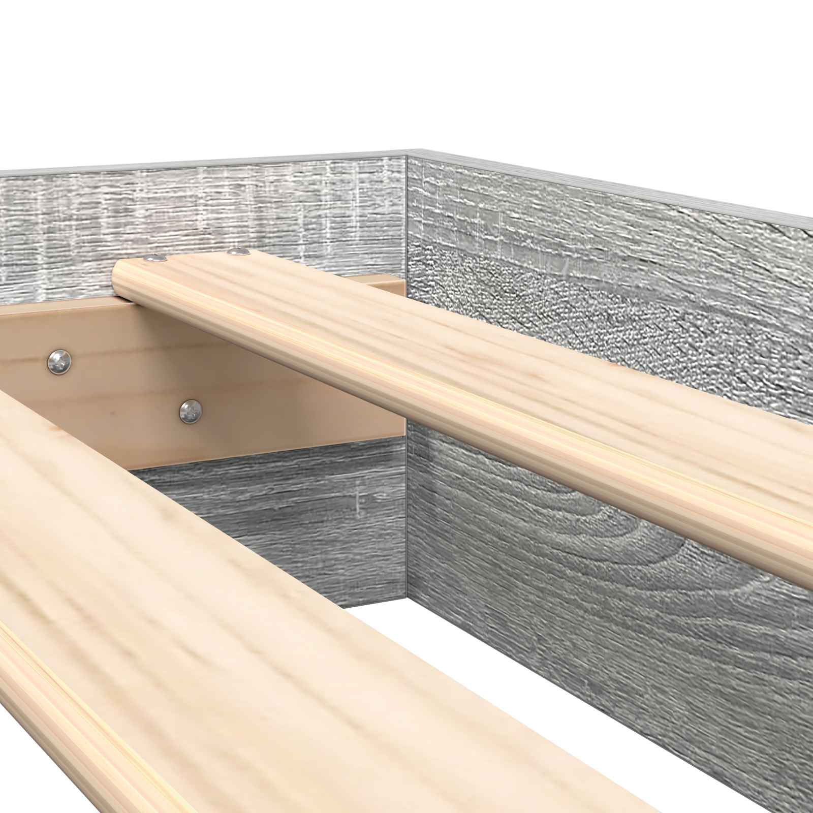 Letto con libreria Grigio Sonoma 180x200 cm in legno ingegnerizzato