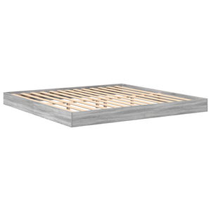 Letto con libreria Grigio Sonoma 180x200 cm in legno ingegnerizzato