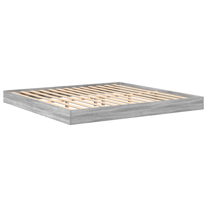 Letto con libreria Grigio Sonoma 180x200 cm in legno ingegnerizzato