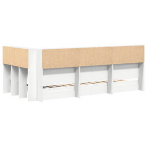 Letto a Soppalco Bianco 75x190 cm in Legno Ingenerizzato