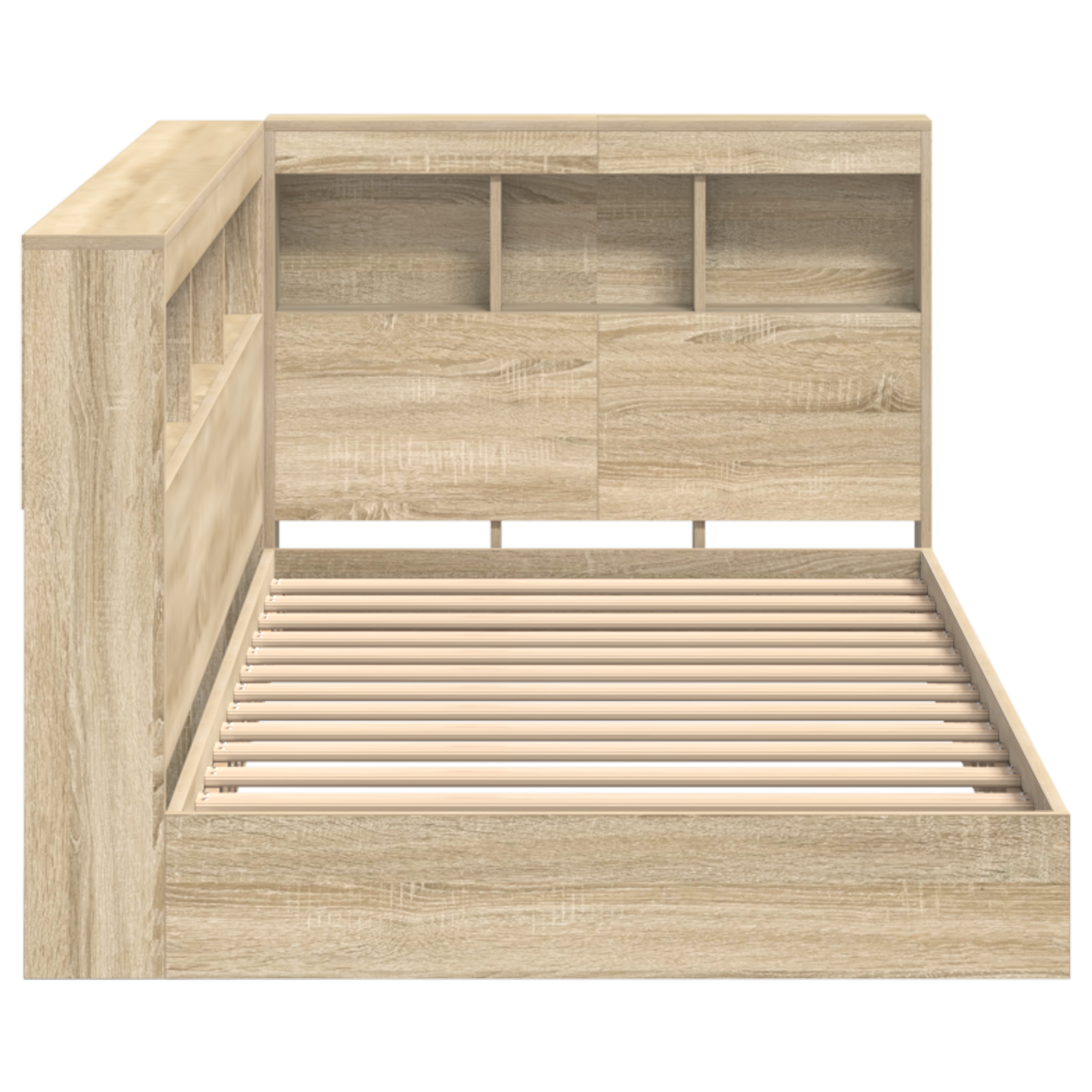 Letto con libreria rovere di Sonoma 75x190 cm legno ingegnerizzato